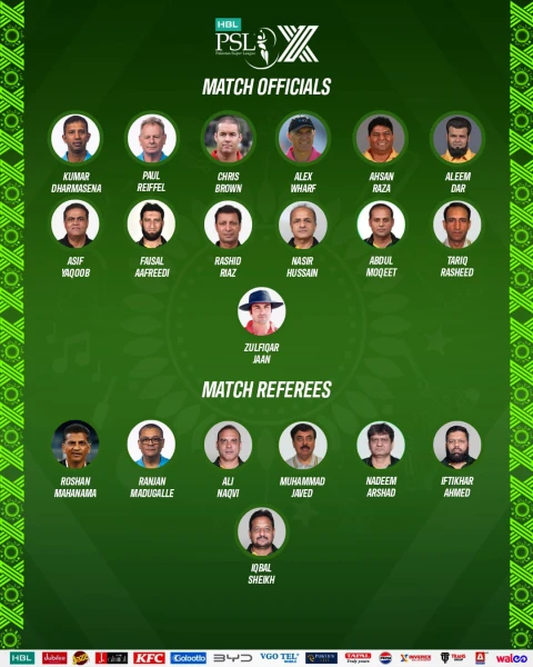 Match Officials Announced for HBL PSL X by PCB Match Officials Announced for HBL PSL X by PCB